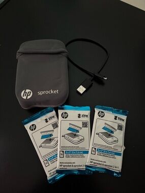 HP Sprocket Portable Photo Printer Pouch and Paper Packs - Gray